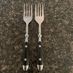 Hampton Silversmiths BISTRO BLACK Salad Forks Lot Set of 2 Stainless